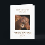 Son Birthday, Orang Utan Karte<br><div class="desc">Gib deinem Sohn einen frechen Affen einer Geburtstagskarte. Eine Geburtstagskarte für Ihre ganz eigene Top Banane! Ein Baby Orang-Utan sieht niedlich aus.</div>