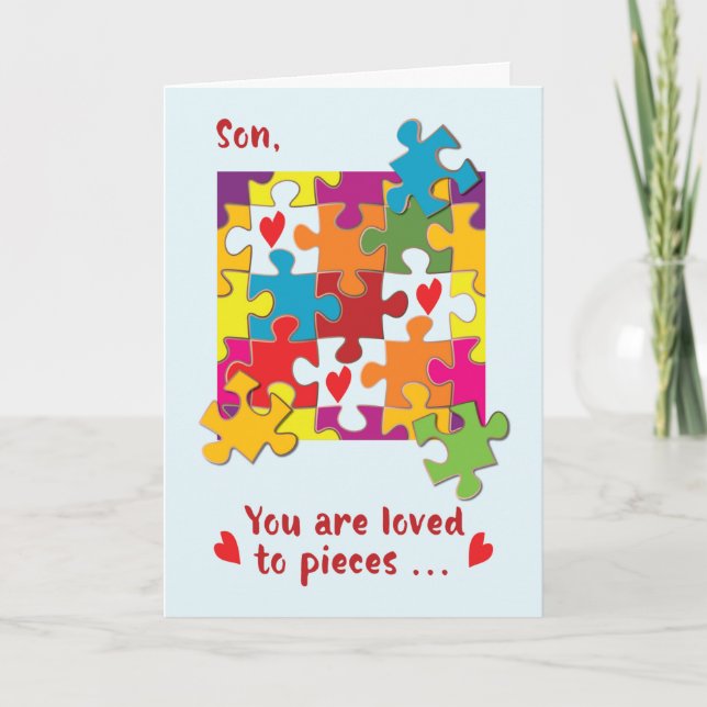 Son Birthday Puzzle Liebe bis Pieces Karte (Vorderseite)