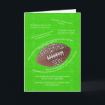 Son birthday, really bad football jokes karte<br><div class="desc">Football jokes for son birthday card. A football field with a thrown football and lots of terrible football jokes.  A football player or a fan will get a huge kick out of this card! Copyright Norma Cornes.</div>