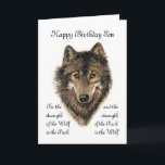 Son Birthday - Wolf und Pack Quote Karte<br><div class="desc">Für die Stärke des Wolfs ist das Pack und die Stärke des Packs ist der Wolf Wolf und Pack Zitat - Tiersammlung</div>