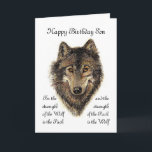 Son Birthday - Wolf und Pack Quote Karte<br><div class="desc">Für die Stärke des Wolfs ist das Pack und die Stärke des Packs ist der Wolf Wolf und Pack Zitat - Tiersammlung</div>