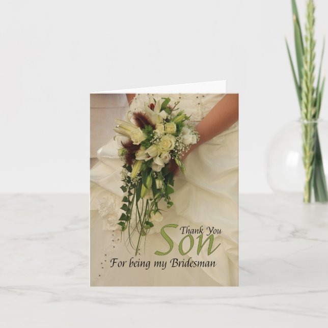Son Bridesman vielen Dank Dankeskarte (Vorderseite)