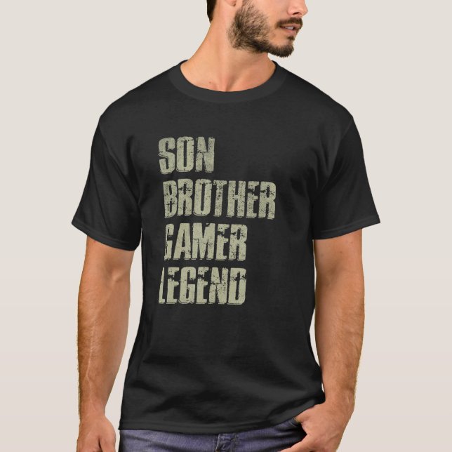 Son Brother Gamer Legend For Teenage Boys Christma T-Shirt (Vorderseite)