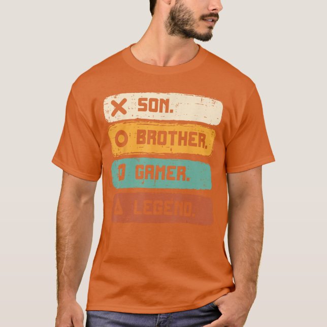Son Brother Video Gamer Legend Gaming Men Boys een T-Shirt (Vorderseite)