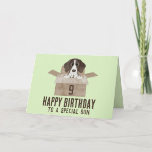 Son chiot dans la boîte Carte d'anniversaire