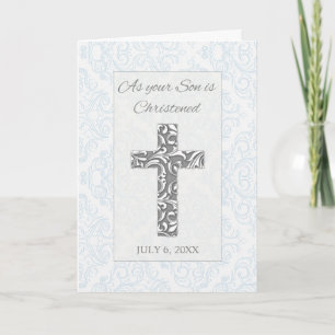 Son Christening Segnungen Custom Date mit Cross Karte