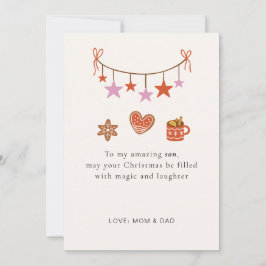 Son Christmas Card Cute Personalized Feiertagskarte