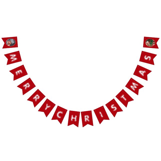 Son Christmas Party | Rotes Foto Wimpelkette (Alle)