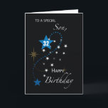 Son Custom Age 32. Geburtstag Star Inspiration Karte<br><div class="desc">Passen Sie die Vorderseite dieser Karte für jedes Alter an,  das Sie gewollt haben,  und geben Sie sie einem Sohn,  der einen bevorstehenden Geburtstag feiert.</div>