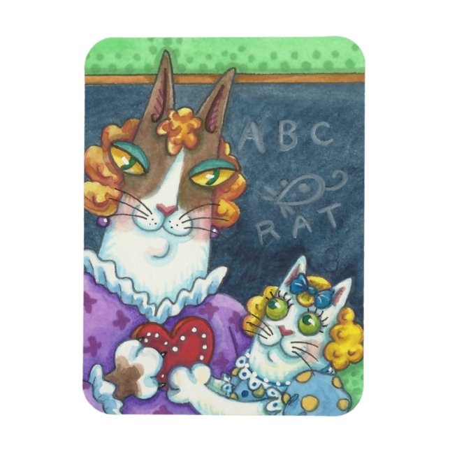 SON ENSEIGNANT N'Fitz Cats PET VALENTINE MAGNET (Vertical)