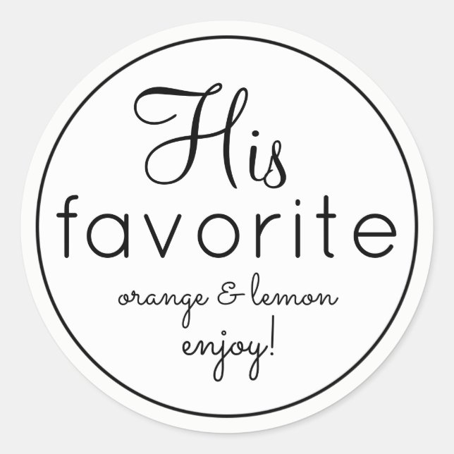 Son et son blanc favori mariage stickers de faveur (Devant)