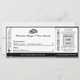 Son Faire-part de mariage de carte d'embarquement 