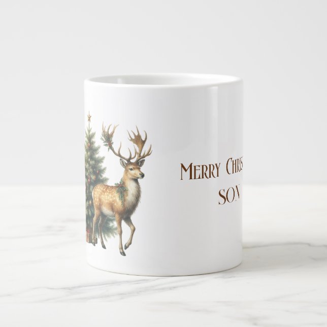 Son Frory Christmas Deer and Tree Riesenkaffee Jumbo-Tasse (Vorderseite)