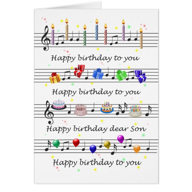 Son Funny Happy Birthday Song Sheet Music (Vorne)