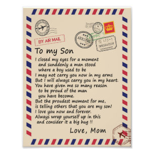 Son-Geschenk  Brief an meine Sohn Liebe aus der Ma Fotodruck