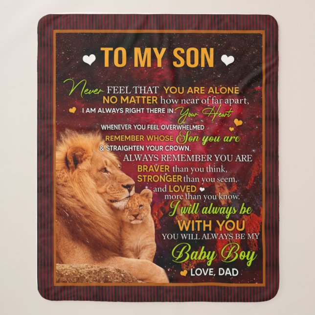 Son-Geschenke| Brief an meine Sohn-Liebe vom Vater Sherpadecke (Vorderseite)