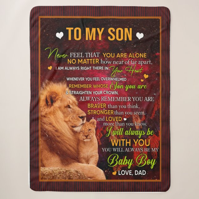Son-Geschenke| Brief an meine Sohn-Liebe vom Vater Sherpadecke (Vorderseite)