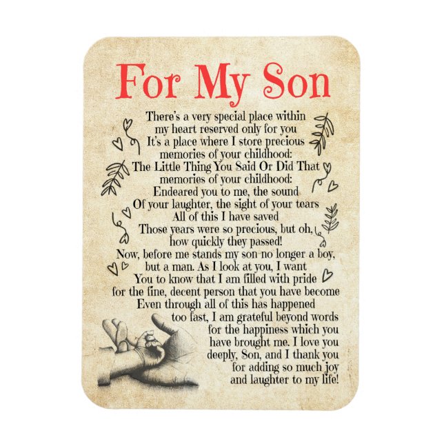 Son Gift | Mein Sohn danke Ihnen, dass Sie so viel Magnet (Vertikal)