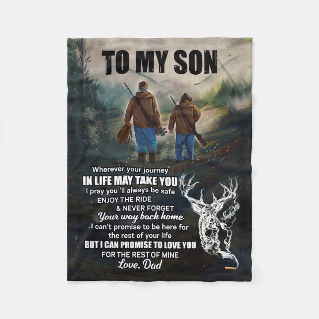 Son Gifts | Brief an meine Sohn Liebe aus Vater Fleecedecke (Vorderseite)