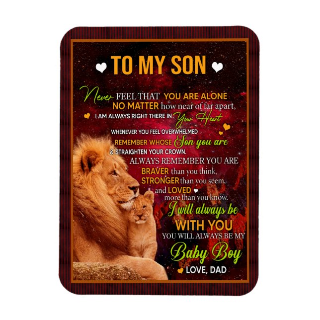 Son Gifts | Brief an meine Sohn Liebe aus Vater Magnet (Vertikal)