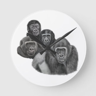 Son Gorilla Clock By AGE. Gorilla Life Runde Wanduhr