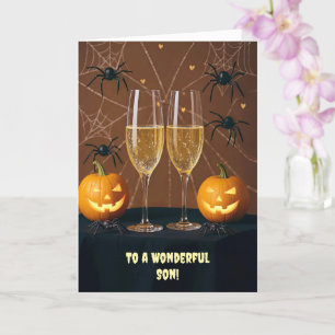 Son Halloween Cheers Kürbislaternen Spiders Karte