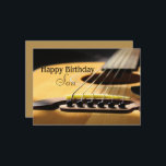 Son Happy Birthday Acoustic Gitarre Karte<br><div class="desc">Ein großartiges Foto einer akustischen Gitarre,  für einen Sohn jeden Alters. Ändern Sie die Hintergrundfarbe auf der Rückseite,  und vergessen Sie nicht,  Ihren eigenen Text hinzuzufügen! Es ist leicht zu anpassen. Irgendwelche Fragen? Frag einfach! Cherie's Art(c)2022</div>