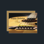 Son Happy Birthday Acoustic Gitarre Karte<br><div class="desc">Ein großartiges Foto einer akustischen Gitarre,  für einen Sohn jeden Alters. Ändern Sie die Hintergrundfarbe auf der Rückseite,  und vergessen Sie nicht,  Ihren eigenen Text hinzuzufügen! Es ist leicht zu anpassen. Irgendwelche Fragen? Frag einfach! Cherie's Art(c)2022</div>
