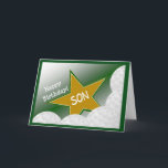 Son - Happy Birthday Golf Loving Son! Karte<br><div class="desc">Spaß-Karte,  um Ihrem Golf liebenden Sohn einen glücklichen Geburtstag zu wünschen. Fügen Sie ein Bild Ihres Sohnes mit seinem Lieblingswerk an die Innenseite der Karte für eine besondere Touch.</div>