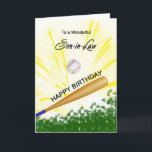Son in Law Baseball Geburtstagskarte Karte<br><div class="desc">Geben Sie Ihrem Baseball-liebenden Schwiegersohn eine Baseball- und Fledermauskarte mit einem explosiven Baseballthema! Ein Baseball und Fledermaus mit den Worten "zu einem wunderbaren Schwiegersohn".</div>