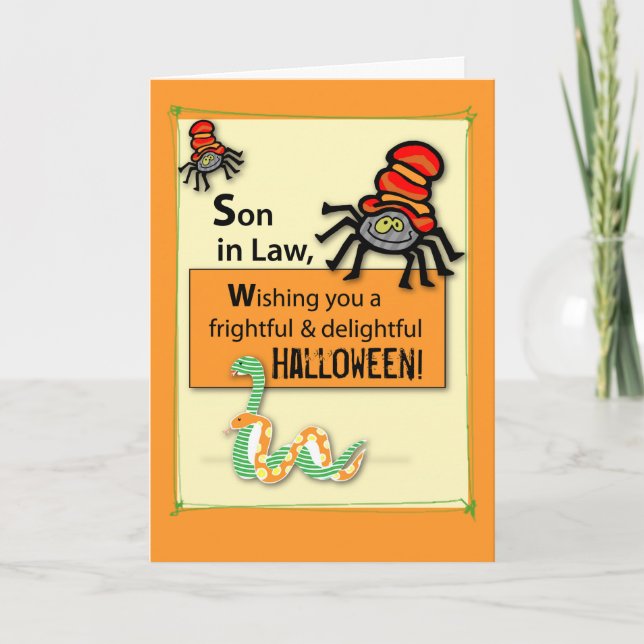 Son-in-Law Bugs und Hisses Halloween Karte (Vorderseite)