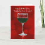 Son in Law Funny Wine Themed Happy Birthday Cheer Karte<br><div class="desc">Für einen unterhaltsamen Jurysohn zum Geburtstag. Alles im Leben kann auf zwei Arten betrachtet werden,  aber es kann auch eine dritte Option geben! Eine lustige Weinkarte zum Thema Wein.</div>