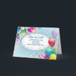 Son-in-Law Religious Birthday Balloons Celebrate Karte<br><div class="desc">Scatter-Ballons mit Konfetti-Hintergrund sind perfekt,  um mit dieser Karte an einem Schwiegersohn-Geburtstag zu feiern.</div>