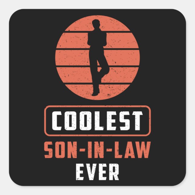 Son in Law Son Phantastisch Stolz Beste Geschenkid Quadratischer Aufkleber (Vorderseite)