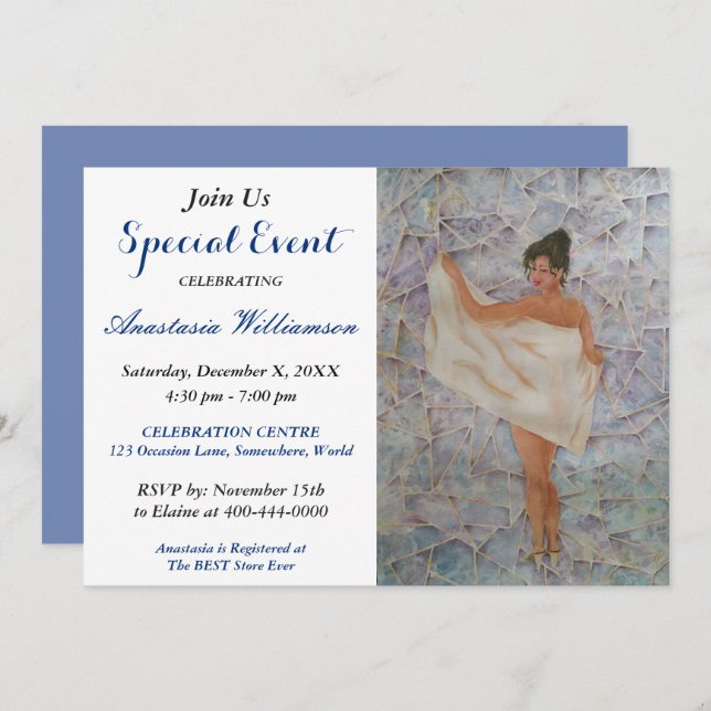 SON INVITATION D'ÉVÉNEMENT DE FÊTE DE TEMPS DE DOU (Devant / Derrière)