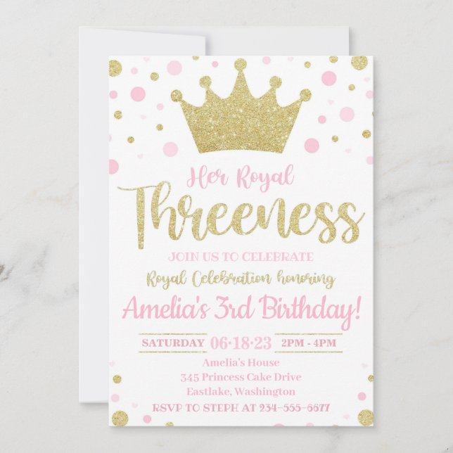 Son Invitation Royale de la Mention | Princesse In (Devant)