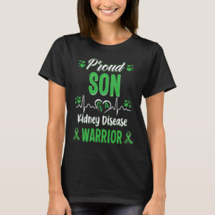 Son Kidney Disease Warrior Awareness Ribbon Green T-Shirt
