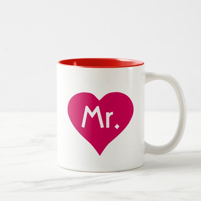 Son M. Mug au coeur rouge - M. et Mme tasses (Droit)