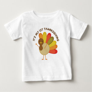 Son mon T-shirt coloré de bébé de ęr thanksgiving