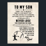 Son Motivational Poster Gift- To My Son Poster<br><div class="desc">i Want You to Believe deep in Your Heart That You're Capable of achieving Anything You Put Your Mind to, . That You Will Never Lose You Either Win or Learn.</div>