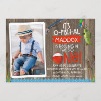 Son O-fish-al Photo1st Anniversaire Invitation Pou