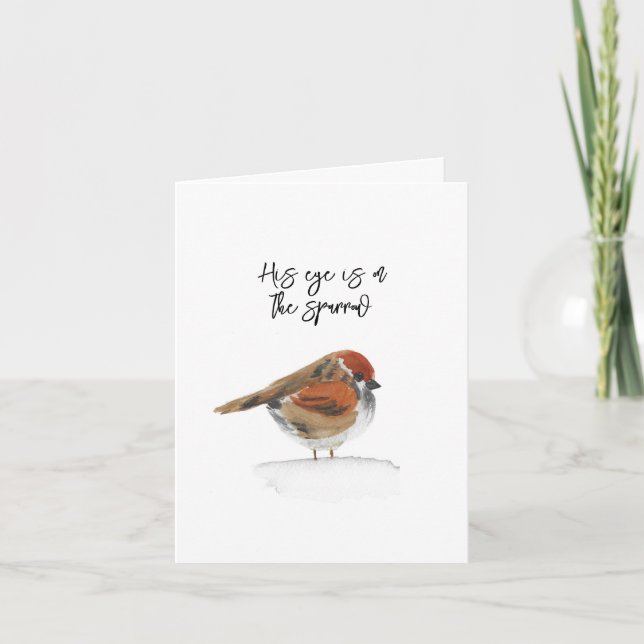Son oeil est sur la carte cadeau moineau (Devant)