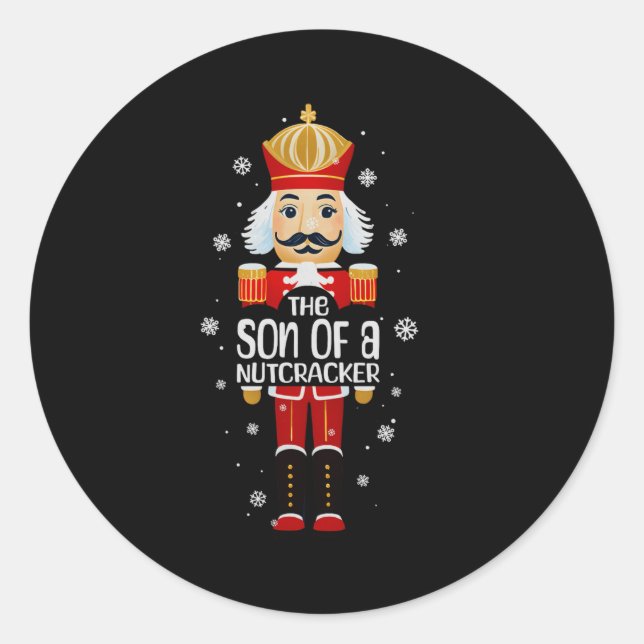 Son Of A Nutcracker Funny Christmas Family Matchin Runder Aufkleber (Vorderseite)
