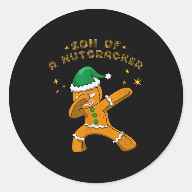 Son Of A Nutcracker Pajamas Christmas Gingerbread  Runder Aufkleber (Vorderseite)