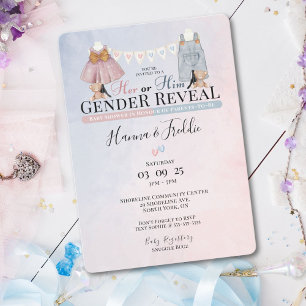 Son ou Lui Genre Reveillez Baby shower Invitation