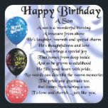 Son Poem - Happy Birthday Quadratischer Aufkleber<br><div class="desc">Ein tolles Geschenk für einen Sohn zum Geburtstag</div>