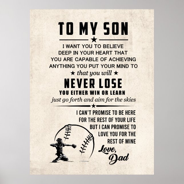 Son Poster Motivation Cadeau - À Mon Fils Poster (Devant)