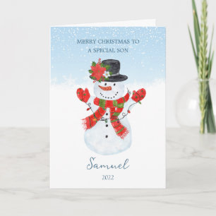 Son Snowman Weihnachtskarte Feiertagskarte