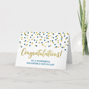 Son & Son in Law Gratulationen Blue Gold Karte