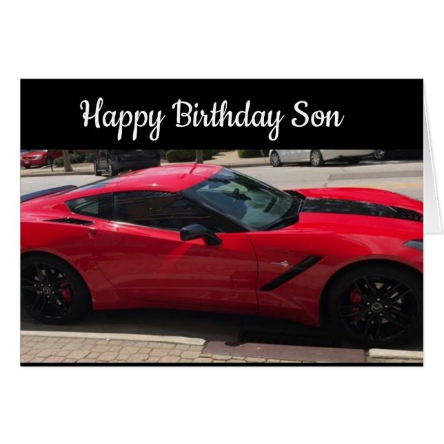 **SON** SOUHAITS D'ANNIVERSAIRE ET UNE VOITURE COO (Devant horizontal)